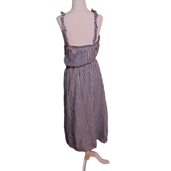 Old Navy M Midi Dress Tank Blue White Pin Stripe. Dimensions pit-pit 15"… - Picture 3 of 3